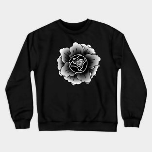 Traditional Blackwork Tattoo Peony Crewneck Sweatshirt